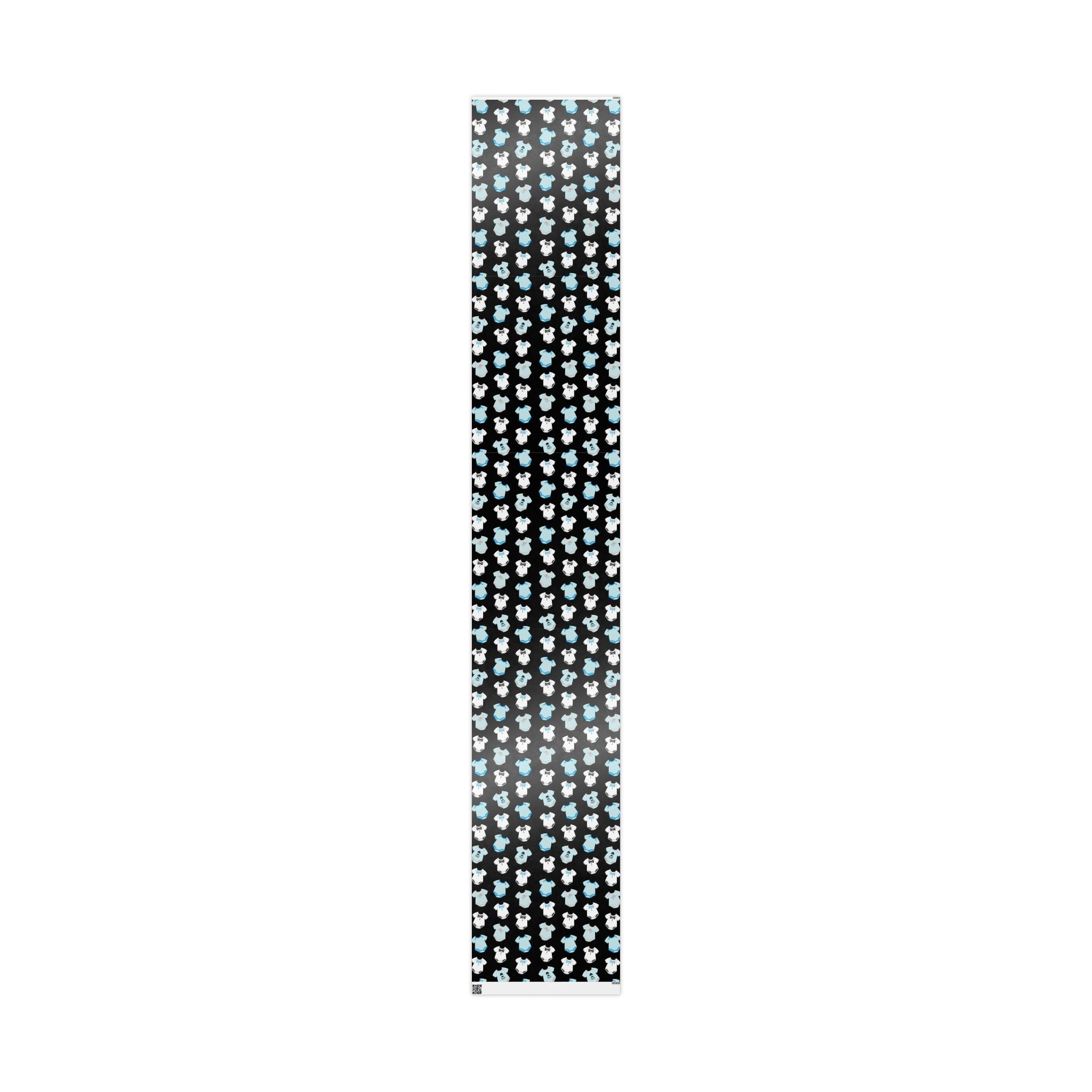 Black, Blue, and White Baby Gift Wrapping Paper