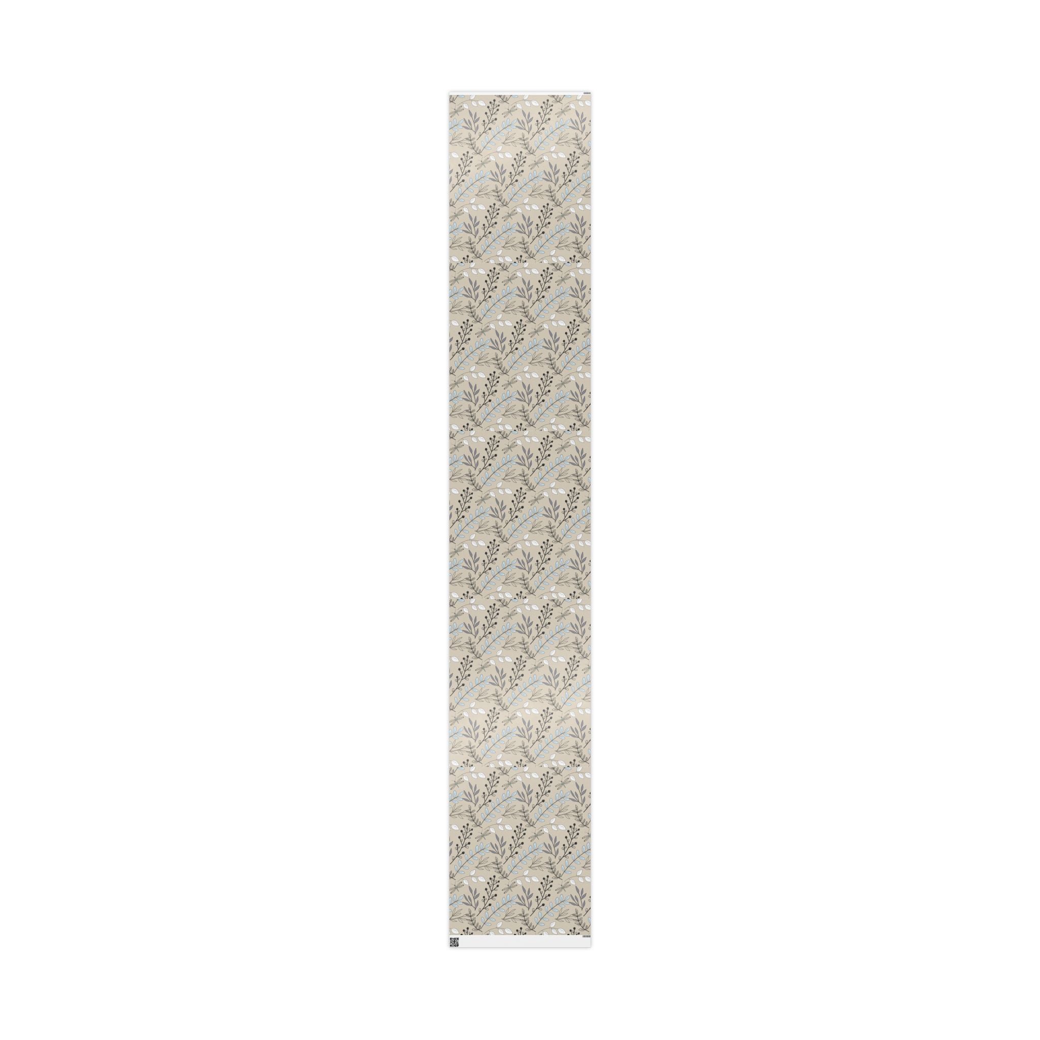Brown and White Line Art Wrapping Paper