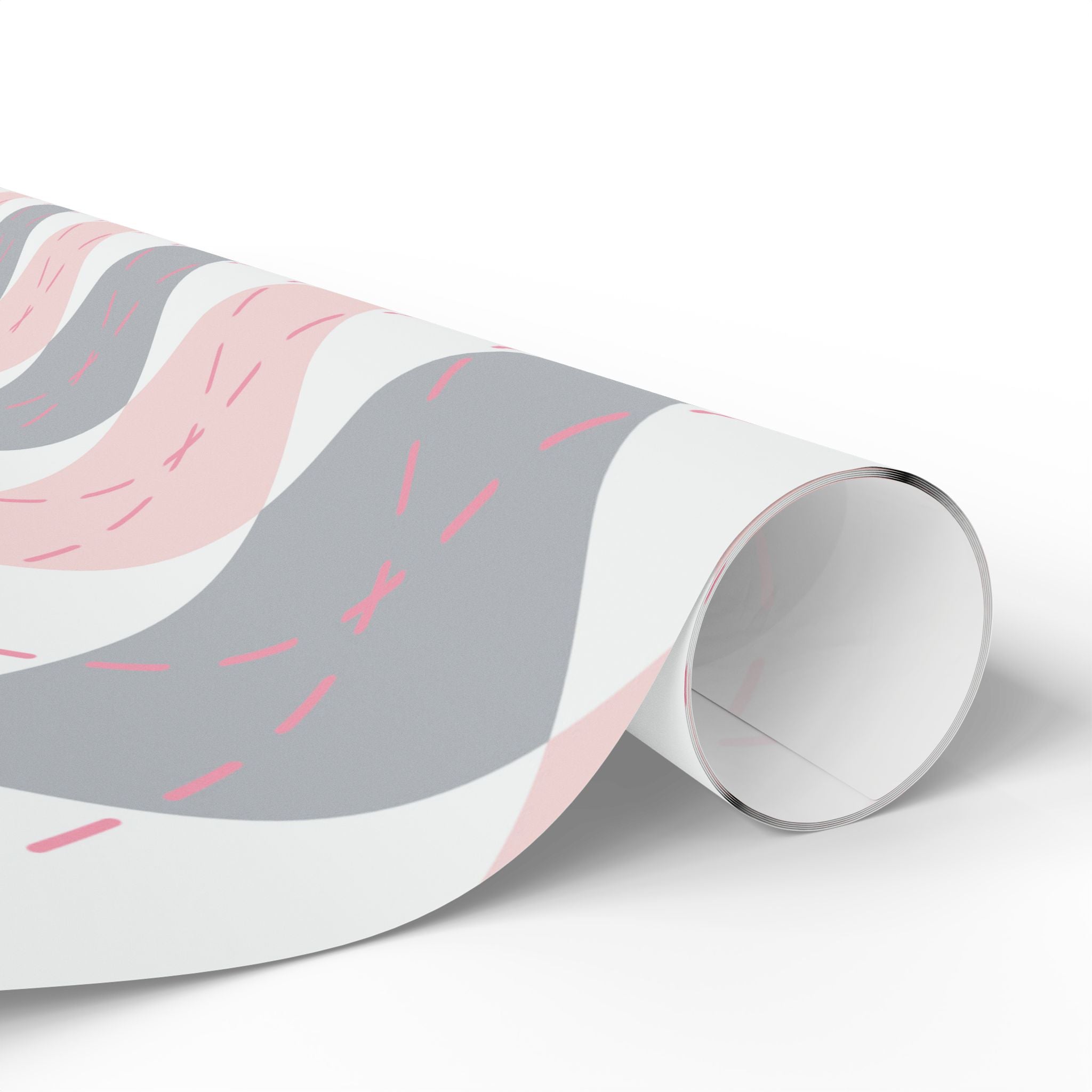 Pink and Gray Argyle Pattern Wrapping Paper