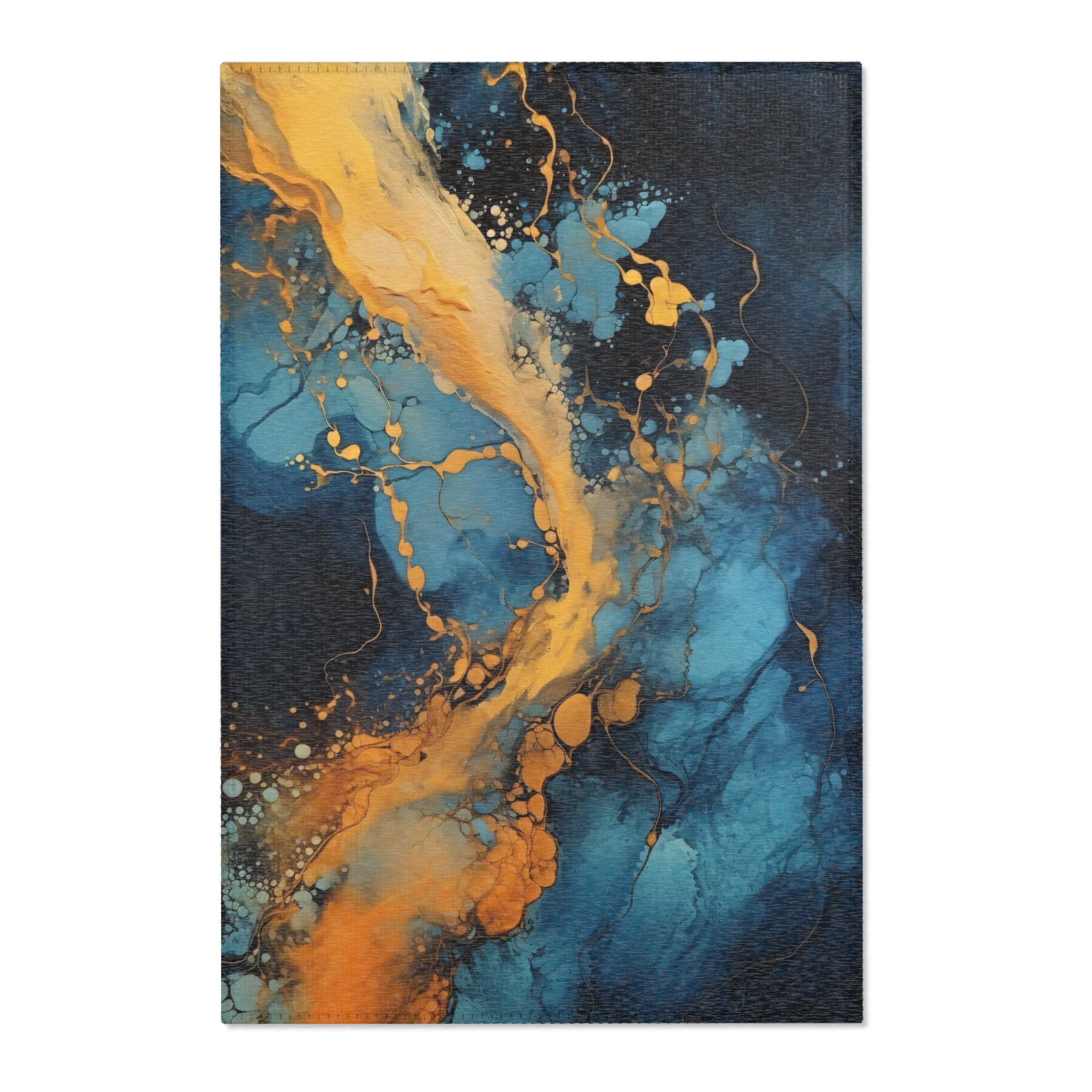 Blue and Gold Area Rug