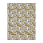Load image into Gallery viewer, Silver and Gold Metallic Print Velveteen Microfiber Blanket (Two-sided print)
