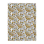 Load image into Gallery viewer, Silver and Gold Metallic Print Velveteen Microfiber Blanket (Two-sided print)
