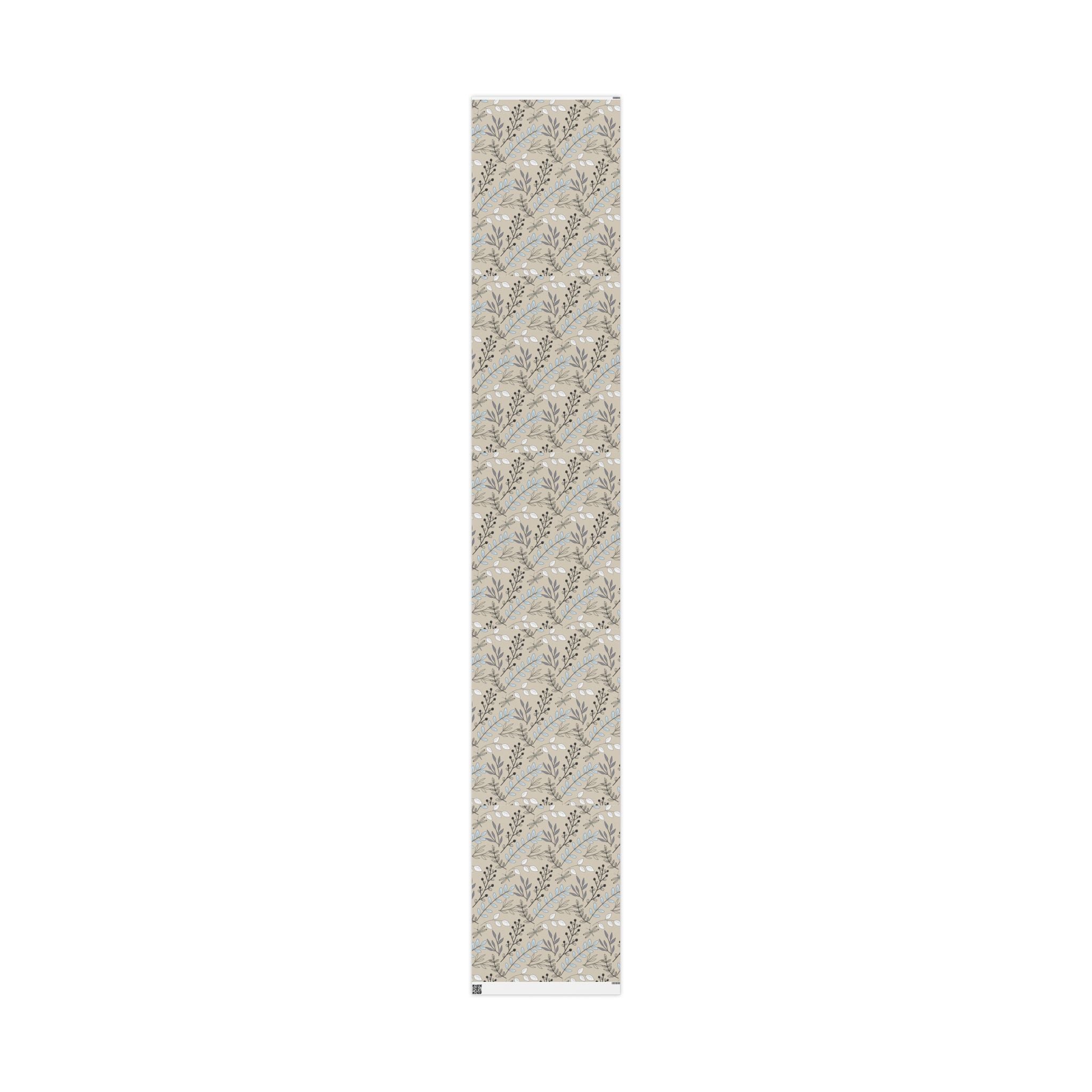 Brown and White Line Art Wrapping Paper