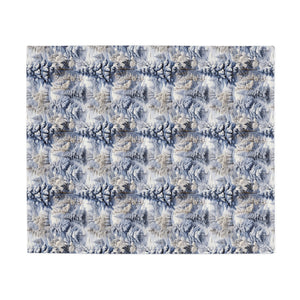 blue and gray winter theme plush fleece blanket